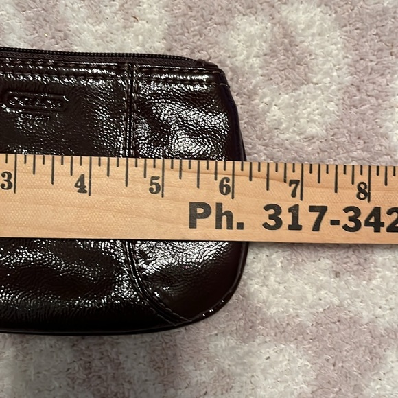 Coach Brown Patent Leather Wristlet, 6” x 4” - Picture 6 of 9